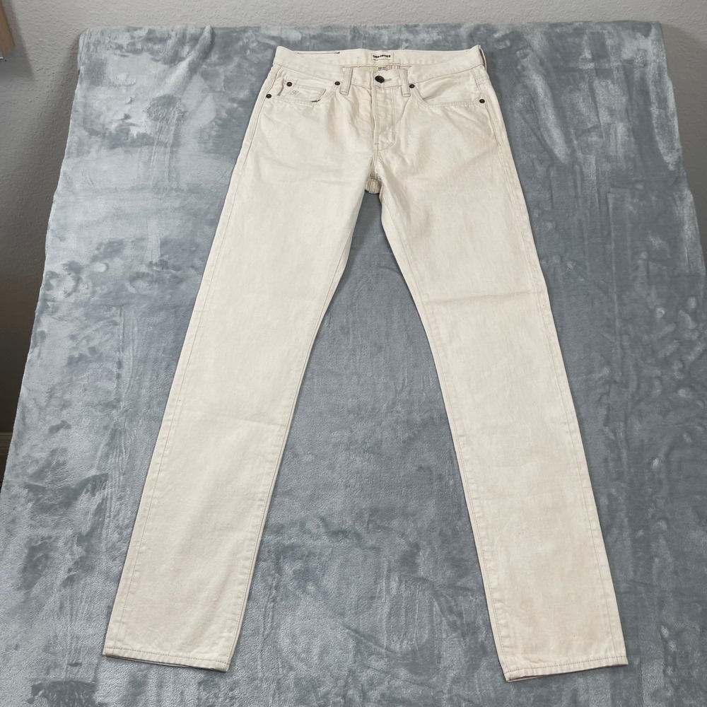 Todd Snyder Jeans Mens 28x32 Japanese Selvedge Denim Slim Straight Off White
